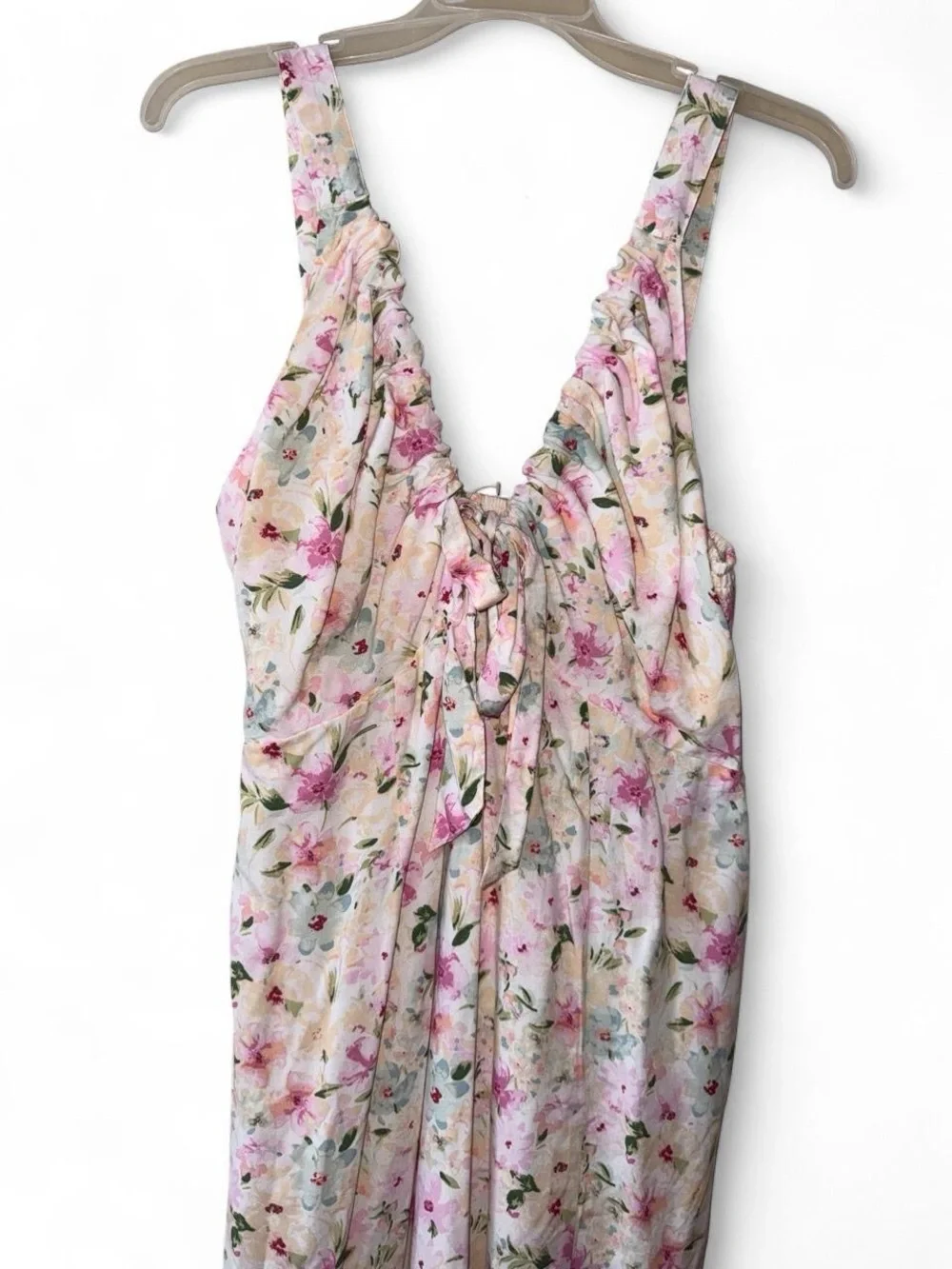 Abercrombie & Fitch Floral Pink and Cream Maxi Dress